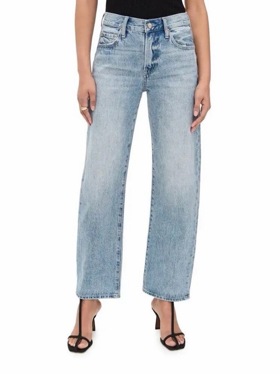 pistola Denim - Pistola Lexi Mid Rise Bowed Straight Leg Jeans - Light Blue